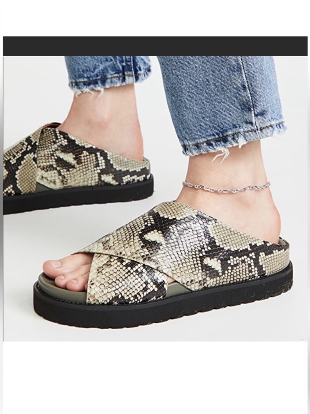 Ganni Snakeskin Slide - Picture 2 of 7